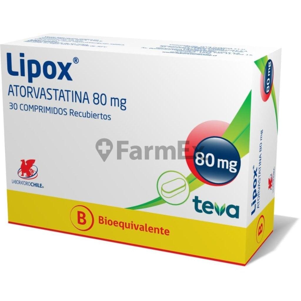 Lipox 80 mg x 30 comprimidos Farmex-BanMedica-Persistente